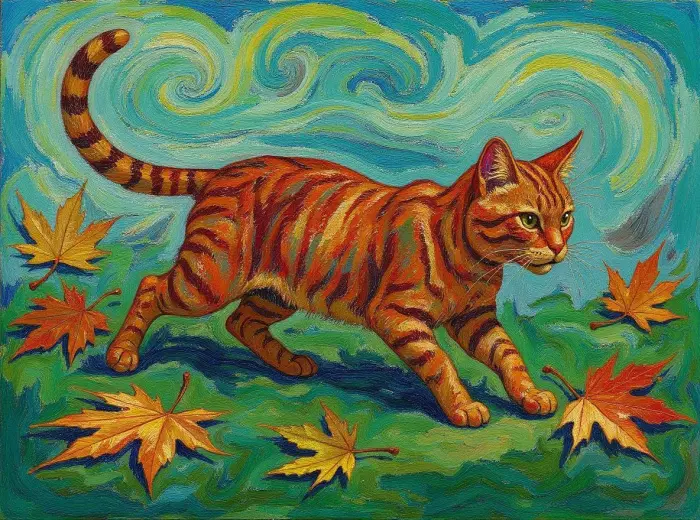 Maine-Coon-Cat-Chasing-Autumn-Leaves-in-Van-Gogh-Style