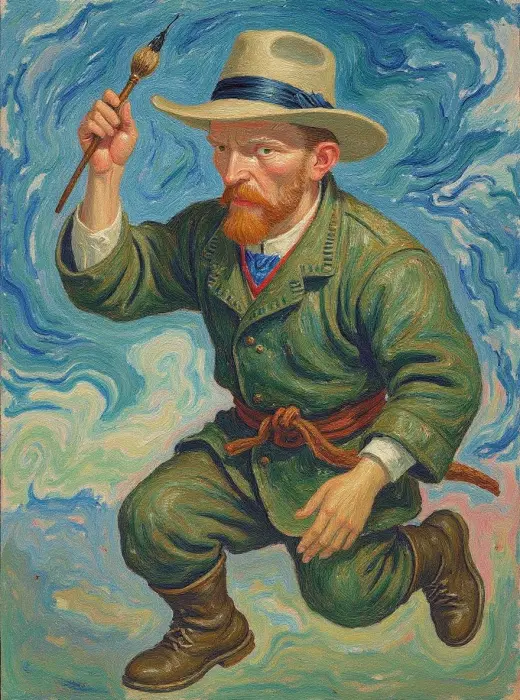 Entschlossener-Han-Chinesischer-Kalligraf-im-Van-Gogh-Stil