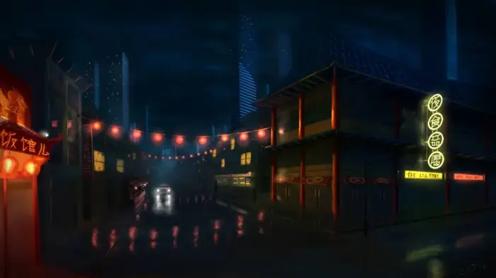 Rainy Night in a Chinese Alley