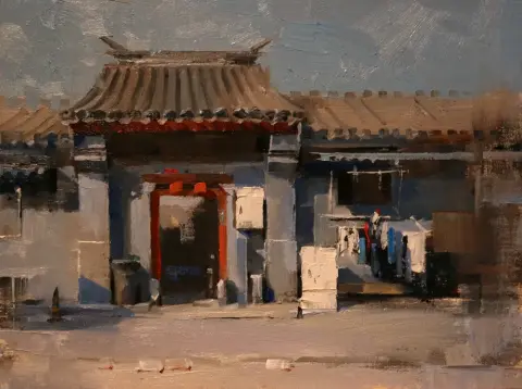 Stille hutong-scene