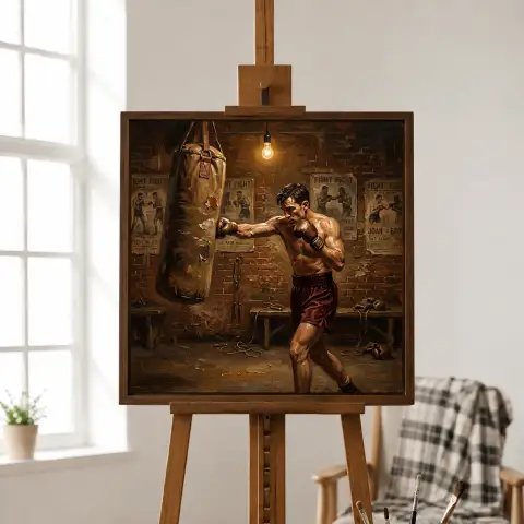 Boxing Training in a Vintage Gym