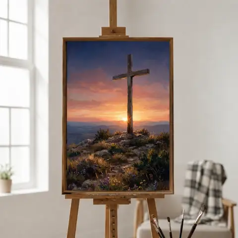 The Empty Cross at Dawn