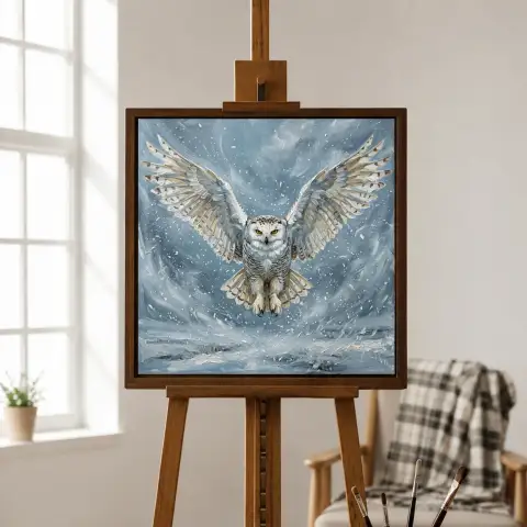 Snowy Owl in Blizzard