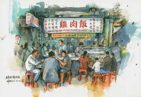 Busy Chinese Food Stall