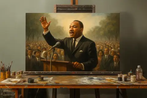 Martin Luther King Jr Giving a Speech