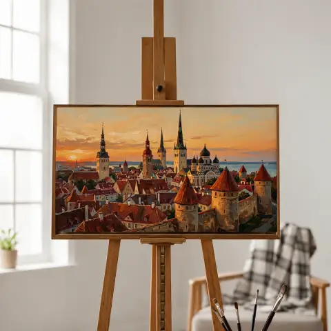 Tallinn Old Town Skyline Estonia