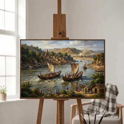 Wild Ganges River Scene