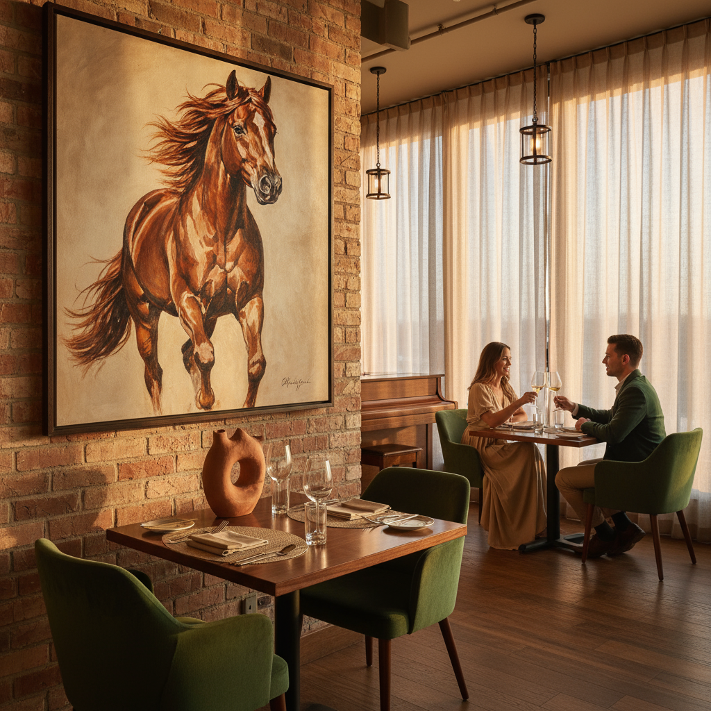 Choosing and Placing the Ideal Quarter Horse Artwork for Your Dining Space