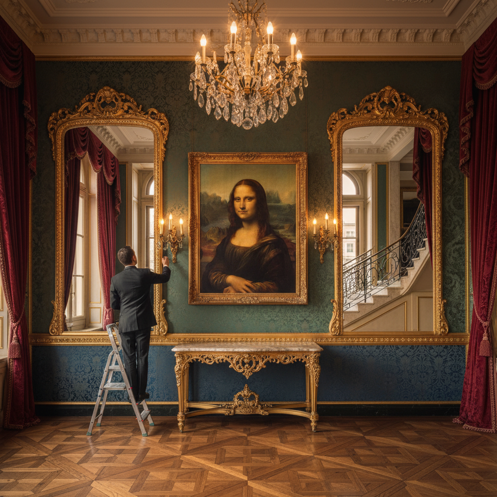 Integrating Mona Lisa Reproductions into Classic European Interiors