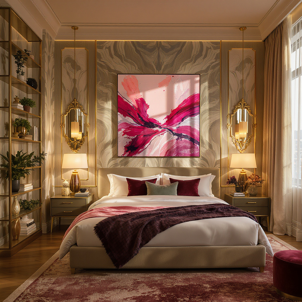 How to Integrate Pink Paintings into Bedroom Decor
