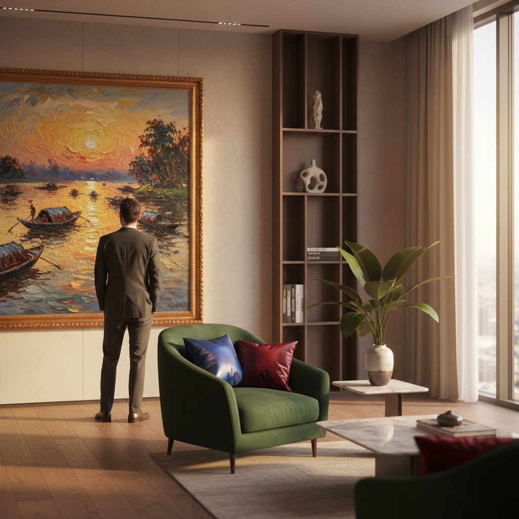 Features of Vietnam River Boats Artwork