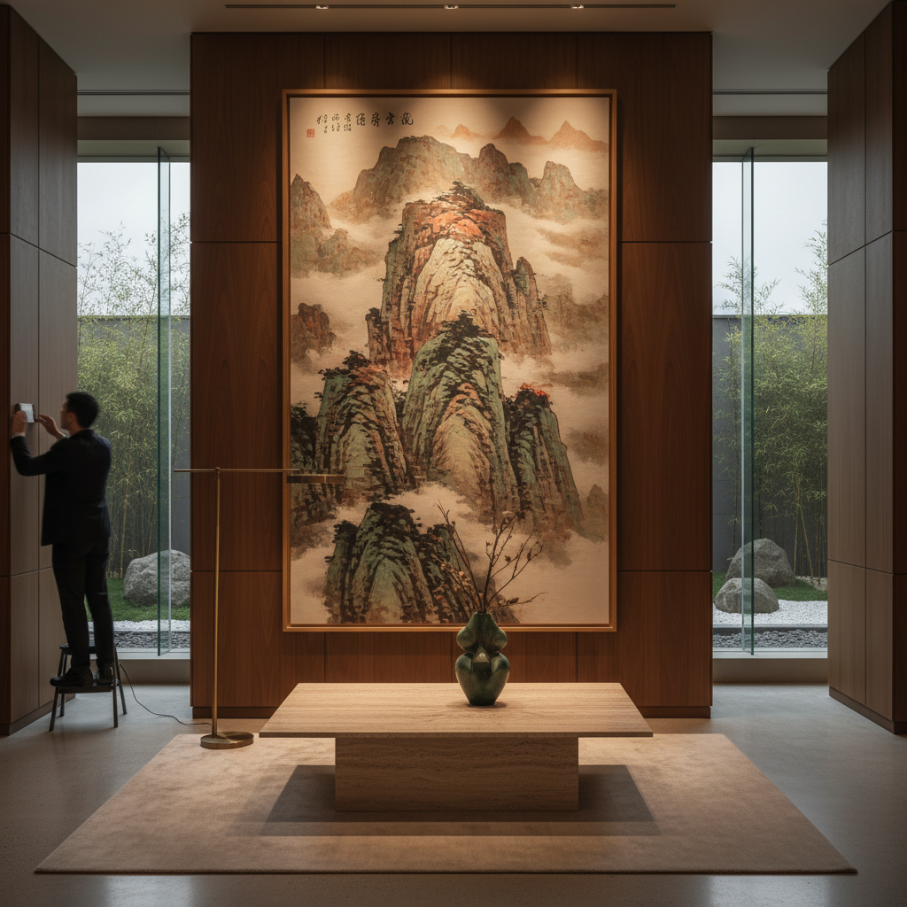 适合极简禅意空间的中国山水画, image size:1024x1024