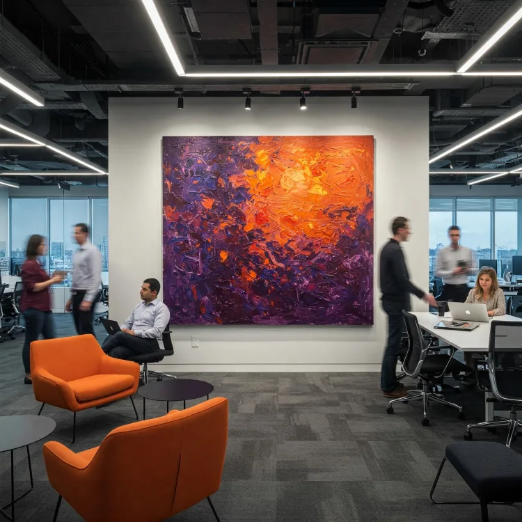 A group of people in an office
