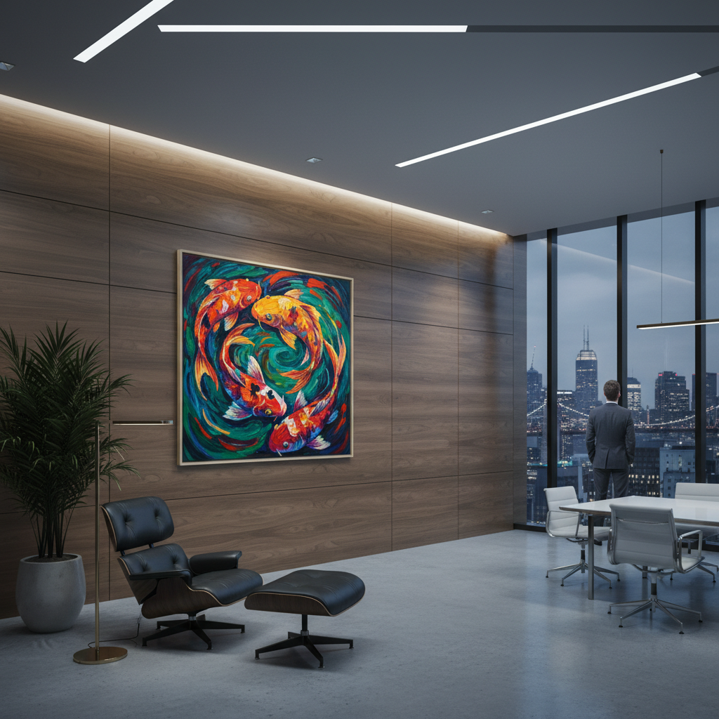 Koi Fish Paintings in Business Décor